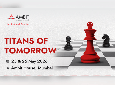 Event banner for 'Titans of Tomorrow' featuring a prominent red chess king piece alongside black pieces on a chessboard